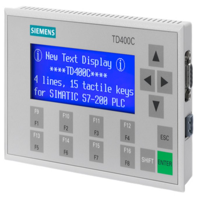 SIEMENS 6AV6640-0AA00-0AX1 TD400C TEXTDISPLAY, 4 LINES FOR SIMATIC S7-200 WITH CABLE (2,5M) AND MOUNTING ACCESSORIES WITH CUSTOMIZED FACEPLATE, CONFIGURATION WITH STEP7-MICRO/WI