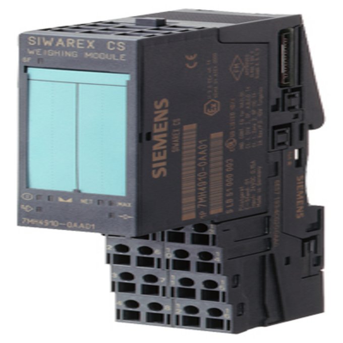 SIEMENS 7MH4910-0AA01 SIWAREX CS WEIGHING ELECTRONIC FOR CONNECTING ONE SCALE. FOR SIMATIC ET200S-HEAD STATION IM151-1 BASIC/ STANDARD/HIGH FEATURE AND IM151-7 CPU. RS232-I