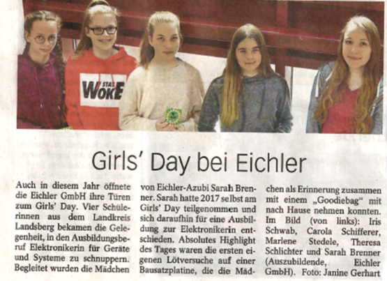 Landsberger Extra 2019/04 Girlsday bei EICHLER 