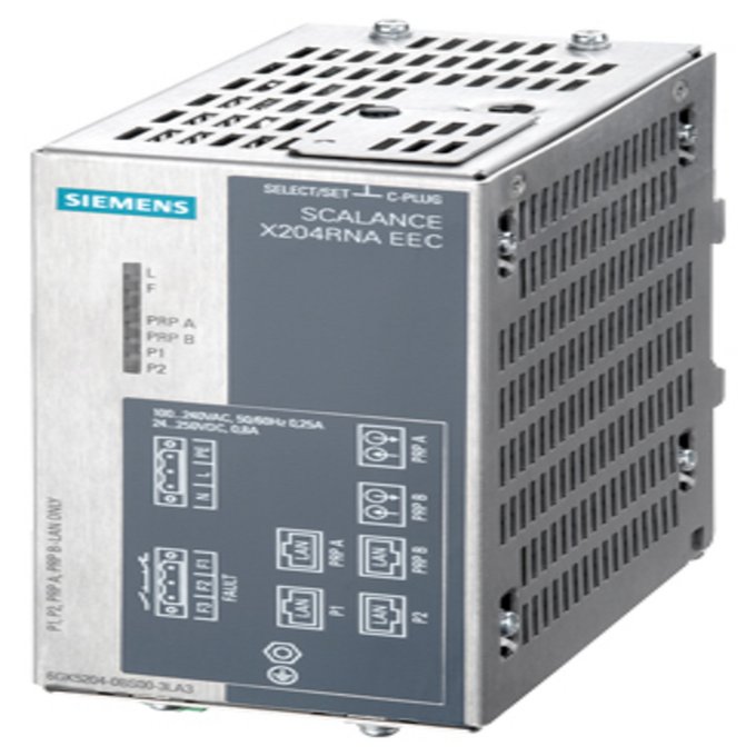 SIEMENS 6GK5204-0BS00-3PA3 SCALANCE X204RNA EEC; REDUNDANT NETWORK ACCESS; FOR PRP AND HSR NETWORKS; 2 X 100MBIT/S RJ45 PORTS; 2 X 100MBIT/S COMBO-PORTS; LED-DIAGNOSIS; FAULT SI