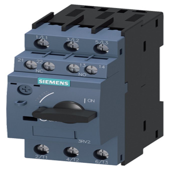SIEMENS 3RV2011-1JA15 CIRCUIT-BREAKER SZ S00, FOR MOTOR PROTECTION, CLASS 10, A-RELEASE 7...10A, N-RELEASE 130A, SCREW CONNECTION, STANDARD SW. CAPACITY W. TRANSVERSE AUX. 