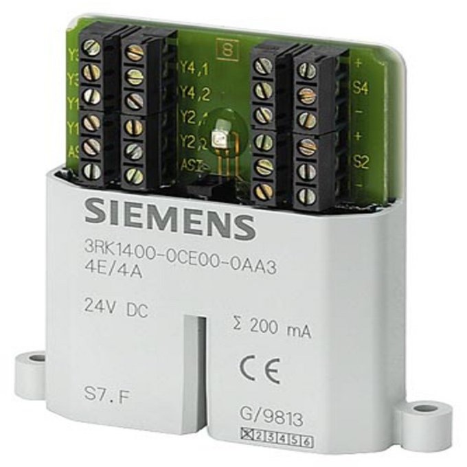 SIEMENS 3RK1400-0CE00-0AA3 AS-INTERFACE FLAT MOD., 4I/4O, WITH SCREW CONNECTION, 4 X 1 INPUT, PNP 4 X OUTPUTS, 24V DC SUPPLY FOR THE OUTPUTS VIA AS-I CABLE