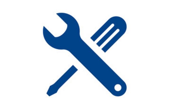 Blaues Icon Werkzeug