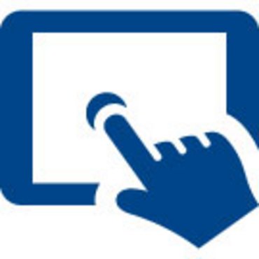 Icon Fachbereich HMI Bediengeräte blau