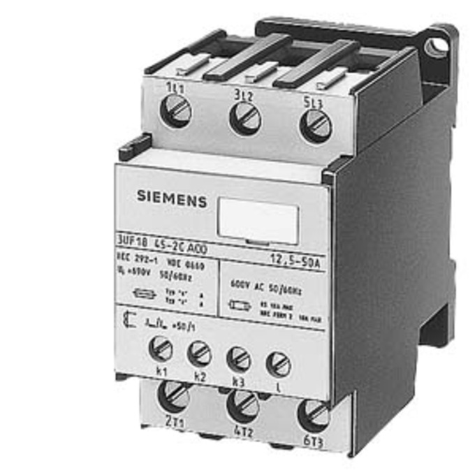SIEMENS 3UF1847-2DA00 CURRENT TRANSFORMER, 3-PHASE FOR MOUNTING ONTO CONTACTOR AND INSTALLING AS A SINGLE UNIT 65A / 1A, 0.1VA