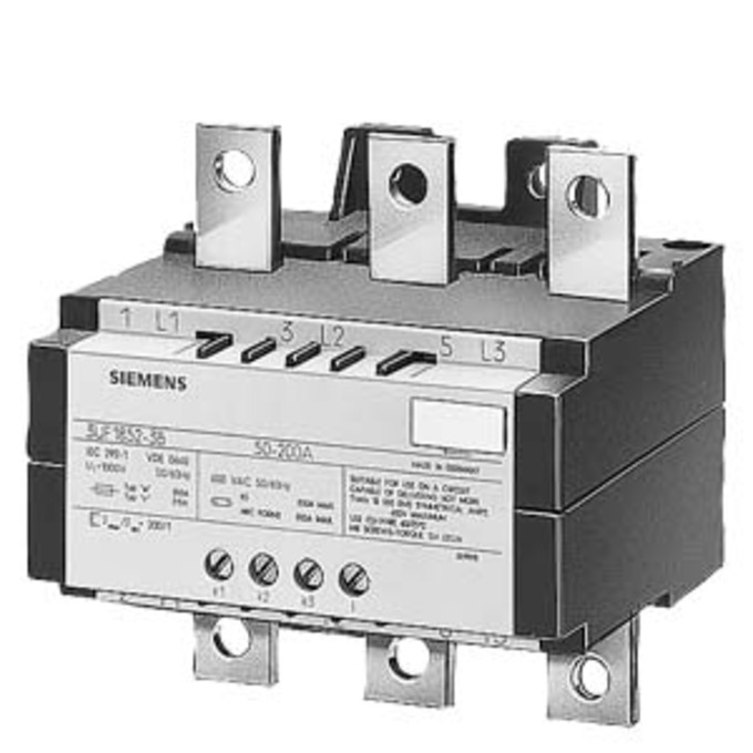 SIEMENS 3UF1850-3AA00 CURRENT TRANSFORMER, 3-PHASE FOR MOUNTING ONTO CONTACTOR AND INSTALLING AS A SINGLE UNIT 130A / 1A, 0,1VA