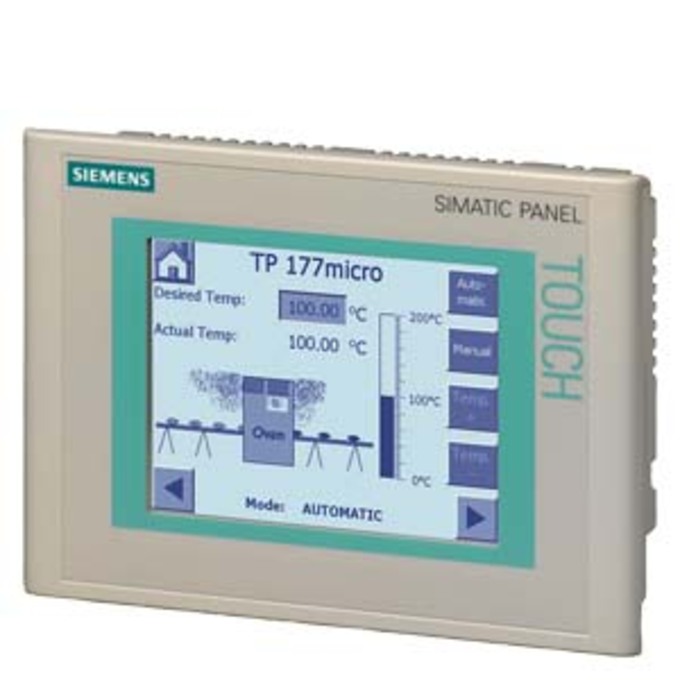 SIEMENS 6AV6640-0CA11-0AX1 SIMATIC TOUCH PANEL TP 177MICRO FOR SIMATIC S7-200 5.7 BLUE MODE STN DISPLAY CONFIGURABLE WINCC FLEXIBLE 2004 MICRO HSP UPWARDS; CONTAINS OPEN-SOURCE-