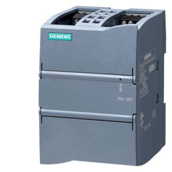 SIEMENS 6EP1332-1SH71 SIMATIC S7-1200 POWER MODULE PM1207 STABILIZED POWER SUPPLY INPUT: 120/230 V AC OUTPUT: 24 V DC/2.5 A