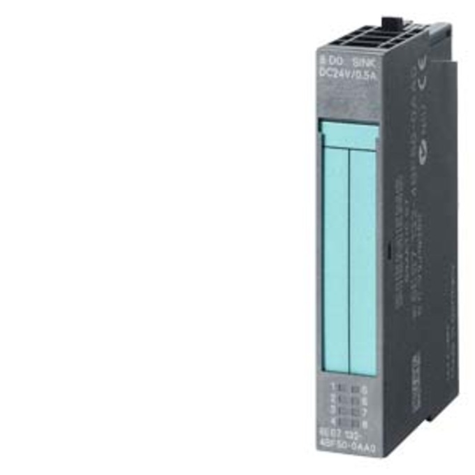 SIEMENS 6ES7132-4BF50-0AA0 SIMATIC DP, 1 ELECTRON. MODULES FOR ET 200S, 8 DO SINK OUTPUT, DC24V/0,5A, 15 MM WIDTH, 1 PIECES PER PACKAGING UNIT