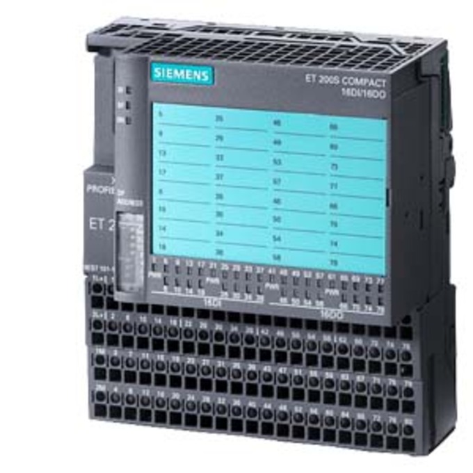 SIEMENS 6ES7151-1CA00-1BL0 ET 200S COMPACT, 32DI STD, DC24V, 3MS, EXPANDABLE WITH UP TO 12 ET 200S MODULES (NO F-MODULES) ELECTRONICBLOCK