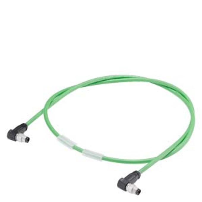 SIEMENS 6ES7194-2LH03-0AB0 BUS CABLE FOR ET-CONNECTION, PREASSEMBLED WITH 2 X M8 CONNECTORS ANGLED, 4 CORE, SHIELDED, LENGTH 0,3M