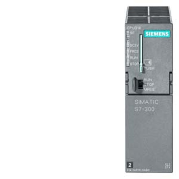 SIEMENS 6ES7314-1AG14-0AB0 SIMATIC S7-300, CPU 314 CENTRAL PROCESSING UNIT WITH MPI, INTEGR. POWER SUPPLY 24 V DC, WORK MEMORY 128 KB, MICRO MEMORY CARD REQUIRED
