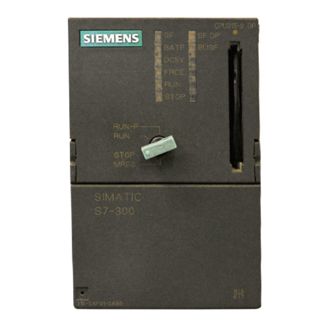 SIEMENS 6ES7315-2AF01-0AB0 SIMATIC S7-300, CPU 315-DP CPU WITH INTEGRATED 24V DC PS, 48 KBYTE WORKING MEMORY 2ND INTERFACE DP-MASTER/SLAVE