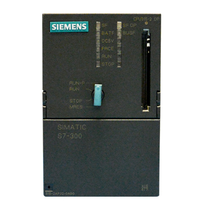 SIEMENS 6ES7315-2AF02-0AB0 SIMATIC S7-300, CPU 315-DP CPU WITH INTEGRATED 24 V DC PS, 64KB WORKING MEMORY 2ND INTERFACE DP-MASTER/SLAVE