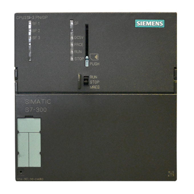 SIEMENS 6ES7318-3EL00-0AB0 SIMATIC S7-300 CPU 319-3 PN/DP, CENTRAL PROCESSING UNIT WITH 1.4MB MEMORY, 1ST INTERFACE MPI/DP 12 MBIT/S, 2ND INTERFACE DP MASTER/SLAVE 3RD INTERFACE