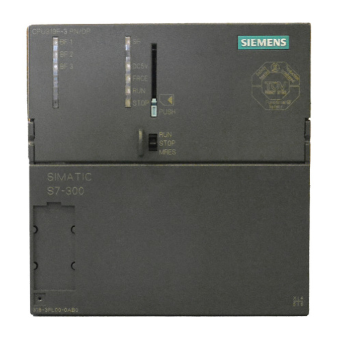 SIEMENS 6ES7318-3FL00-0AB0 SIMATIC S7-300 CPU319F-3 PN/DP, CENTRAL PROCESSING UNIT WITH 1400 KB WORK MEMORY, 1ST INTERFACE MPI/DP 12 MBIT/S, 2ND INTERFACE DP MASTER/SLAVE 3RD IN
