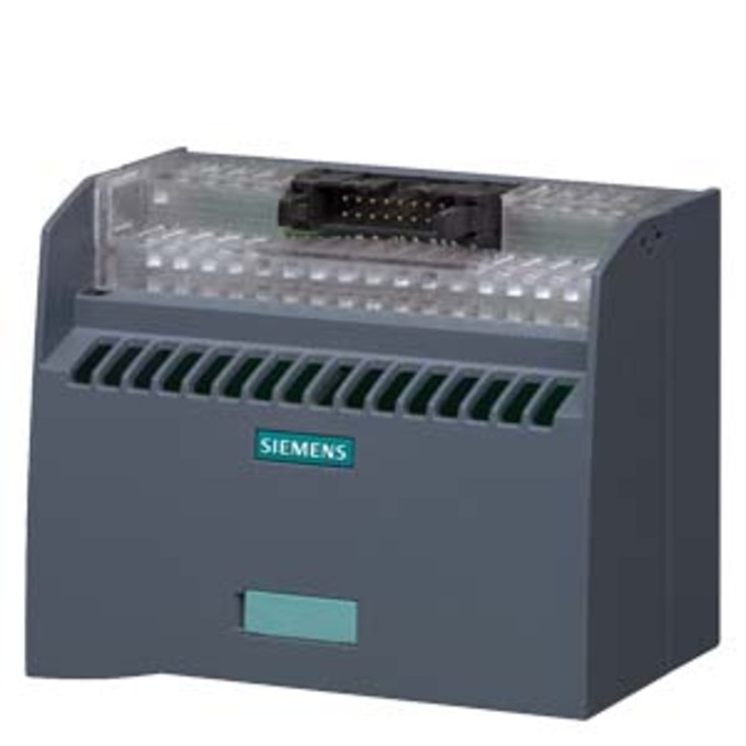 SIEMENS 6ES7924-0BD20-0BC0 TERMINAL BLOCK TPRO WITH RELAY 24V DC, OUTPUT 8 NO 230V/3A AC 30V/3A DC, SORT: PUSH-IN TERMINAL WITH LED, PACK. UNIT=1PCS 16POLE IDC CONNECT. F. CABLE