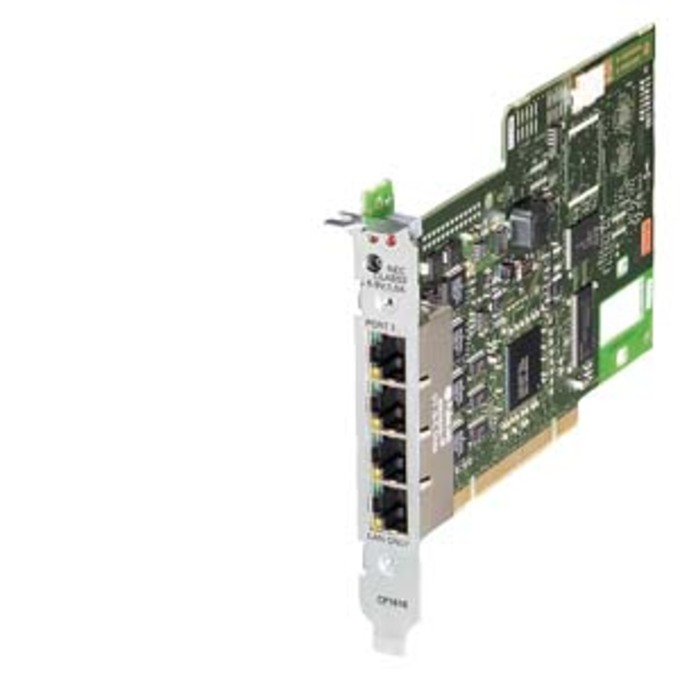 SIEMENS 6GK1161-6AA02 COMMUNICATION PROCESSOR CP 1616 PCI-CARD (32 BIT; 33/66MHZ; 3.3/5V) WITH ASIC ERTEC 400 FOR CONNECT. TO PROFINET IO WITH 4-PORT-REAL-TIME-SWITCH (RJ45