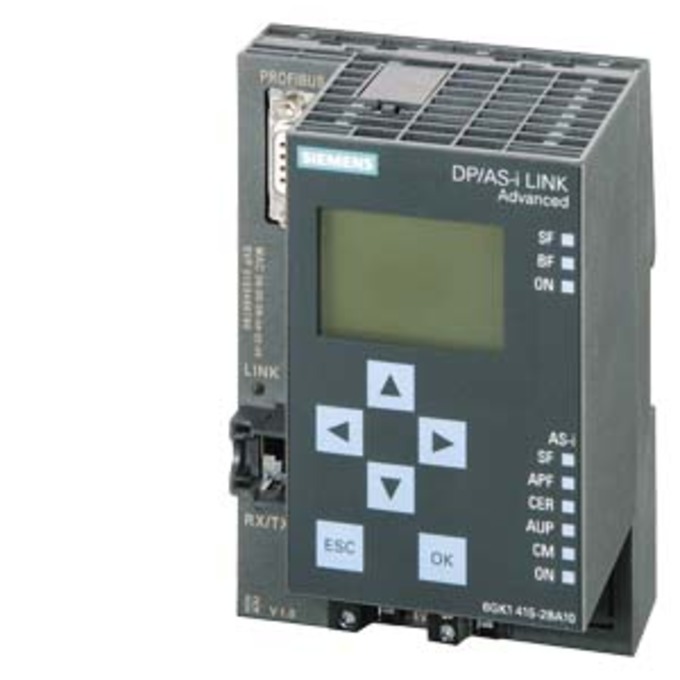 SIEMENS 6GK1415-2BA10 SIMATIC NET, DP/AS-INTERFACE LINK ADVANCED, NETZUEBERGANG PROFIBUS-DP/AS-INTERFACE MIT MASTER-PROFIL M3, M4 GEMAESS AS-I SPEZIFIKATION V3.0 FUER DIE E