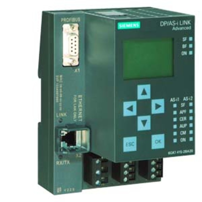 SIEMENS 6GK1415-2BA20 SIMATIC NET, DP/AS-INTERFACE LINK ADVANCED; GATEWAY PROFIBUS DP/AS-INTERFACE WITH MASTER PROFILE M3, M4 ACC. TO EXTENDED AS-I SPEC. V3.0 FOR INTEGRATI