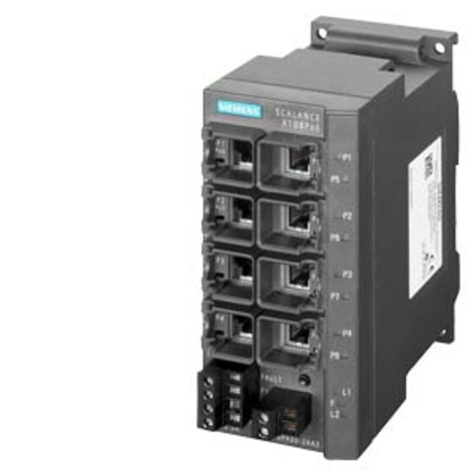 SIEMENS 6GK5108-0PA00-2AA3 SCALANCE X108POE UNMANAGED IE SWITCH, 2 X 10/100MBIT/S RJ45 POWER OVER ETHERNET PORTS AND 6 X 10/100MBIT/S RJ45 PORTS, LED-DIAGNOSIS, FAULT SIGNAL. CO