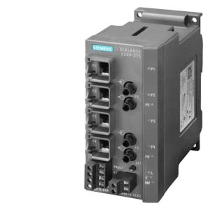 SIEMENS 6GK5204-2BB10-2CA2 SCALANCE X204-2TS; MANAGED IE SWITCH; 4 X 10/100MBIT/S RJ45 PORTS; 2 X 100MBIT/S MULTIMODE BFOC; LED-DIAGNOSIS; FAULT SIGNAL- CONTACT WITH SET BUTTON;