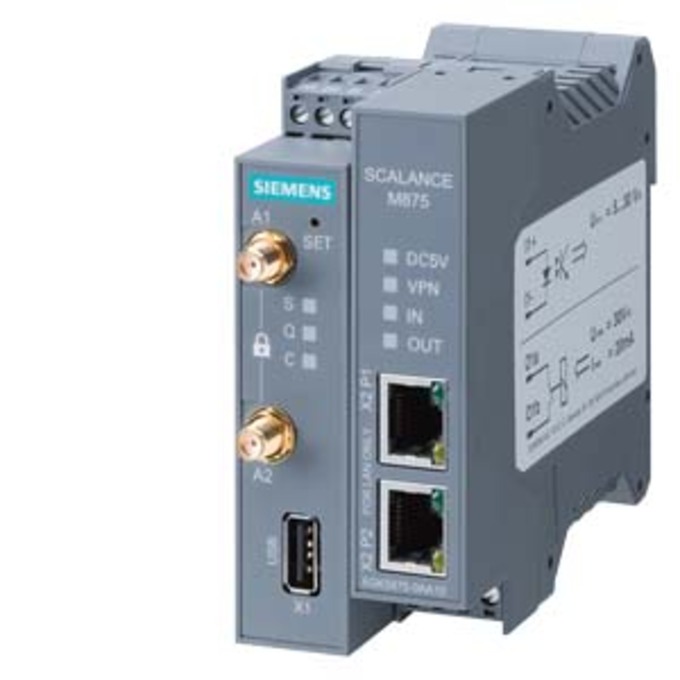 SIEMENS 6GK5875-0AA10-1CA2 SCALANCE M875-0 UMTS-ROUTER; FOR THE WIRELESS IP-COMMUNICATION OF ETHERNET- BASED PLCS VIA UMTS MOBILE COMMUNICATIONS HSDPA AND HSUPA SUPPORT SECURITY