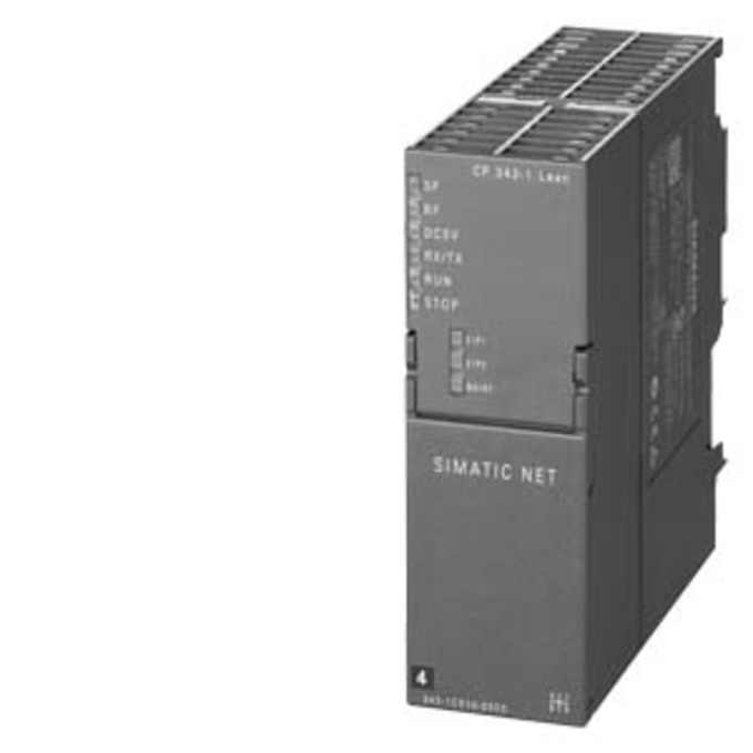 SIEMENS 6GK7343-1CX10-0XE0 SIMATIC NET, CP 343-1 LEAN COMMUNICATION PROCESSOR FOR CONNECTING SIMATIC S7-300 TO IND. ETHERNET VIA TCP/IP AND UDP, MULTICAST, SEND/RECEIVE W/  AND 