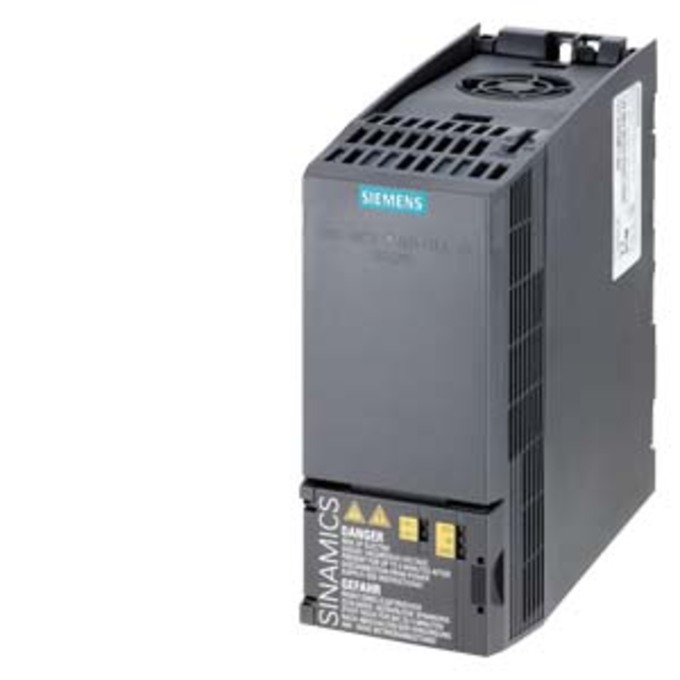 SIEMENS 6SL3210-1KE11-8AF2 SINAMICS G120C RATED POWER 0,55KW WITH 150% OVERLOAD FOR 3 SEC 3AC380-480V +10/-20% 47-63HZ INTEGRATED FILTER CLASS A I/O-INTERFACE: 6DI, 2DO,1AI,1AO 