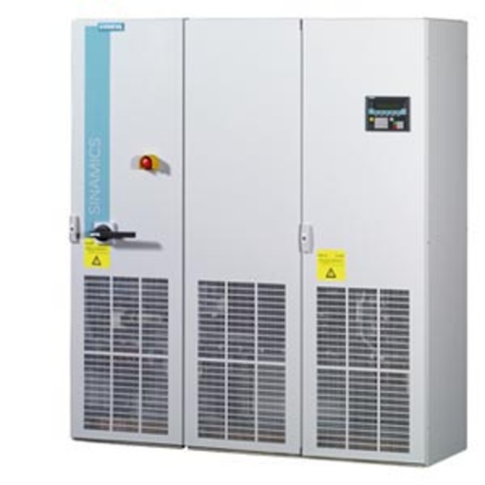 SIEMENS 6SL3710-7LE38-4AA3 SINAMICS S150 CONVERTER CABINET UNIT, AC/AC WITH CIM+CU320-2 3-PH. 380-480 V, 50/60 HZ UNIT RATING: 450KW IMPULSE-COMMUTATED SUPPLY WITH POWER RECOVER