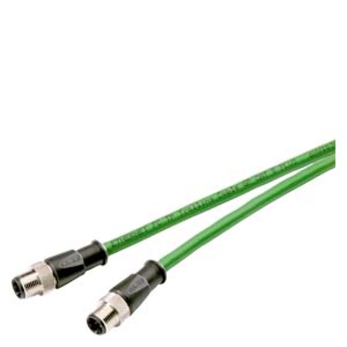 SIEMENS 6XV1870-8AE50 INDUSTRIAL ETHERNET CONNECTING CABLE M12-180/M12-180, VORKONF. IE FC TRAILING CABLE GP, MIT 2 M12-STECKERN (D-KODIERT) LAENGE 0,5M