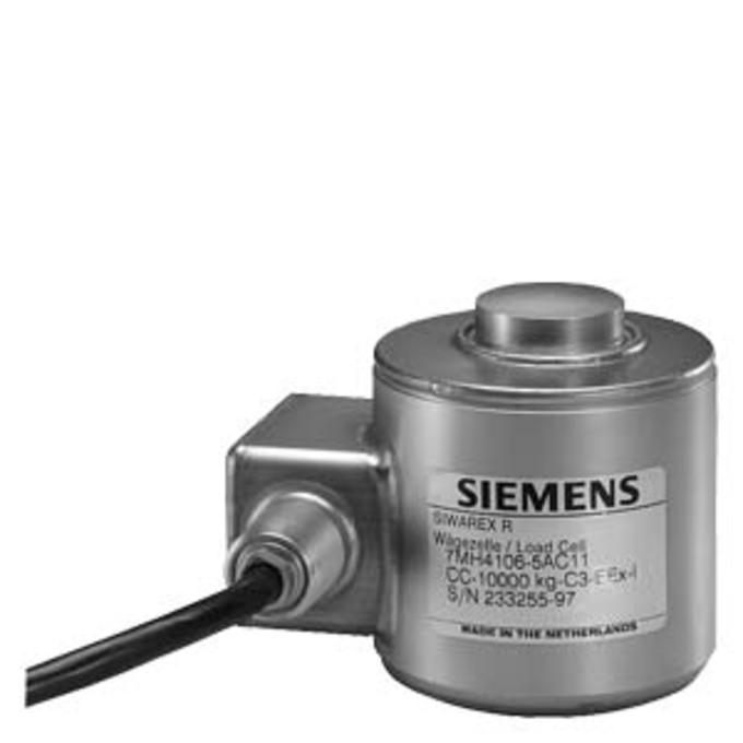 SIEMENS 7MH4106-5AC01 SIWAREX R LOAD CELL SERIES CC - RATED LOAD 10 T - 10 M CONNECTING CABLE - 10 +/- 0.1 M CONNECTING CABLE - MAX. 3000 SCALING INTERVALS - MADE OF STAINL