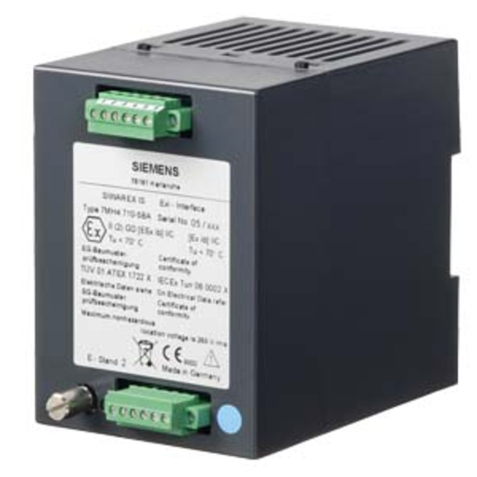 SIEMENS 7MH4710-5BA SIWAREX IS SAFETY BARRIER FOR INTRINSIC SAFE CONNECTION OF LOAD CELLS, FITS TO DIN-RAIL STANDARD VERSION ATEX APPROVAL: (EEX IB)  II C AS ASSOCIATED E