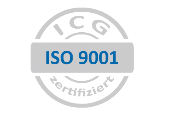 Logo ISO9001 Qualitätsmanagement - zertifiziert durch ICG